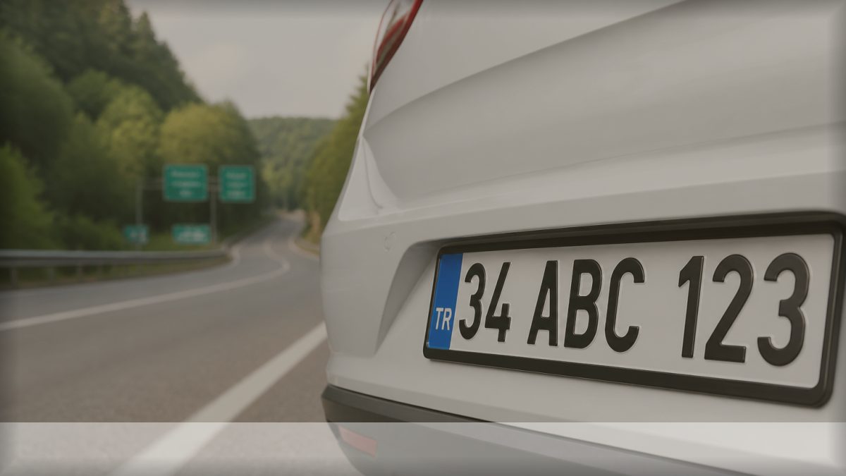 Turkish license plate on the road